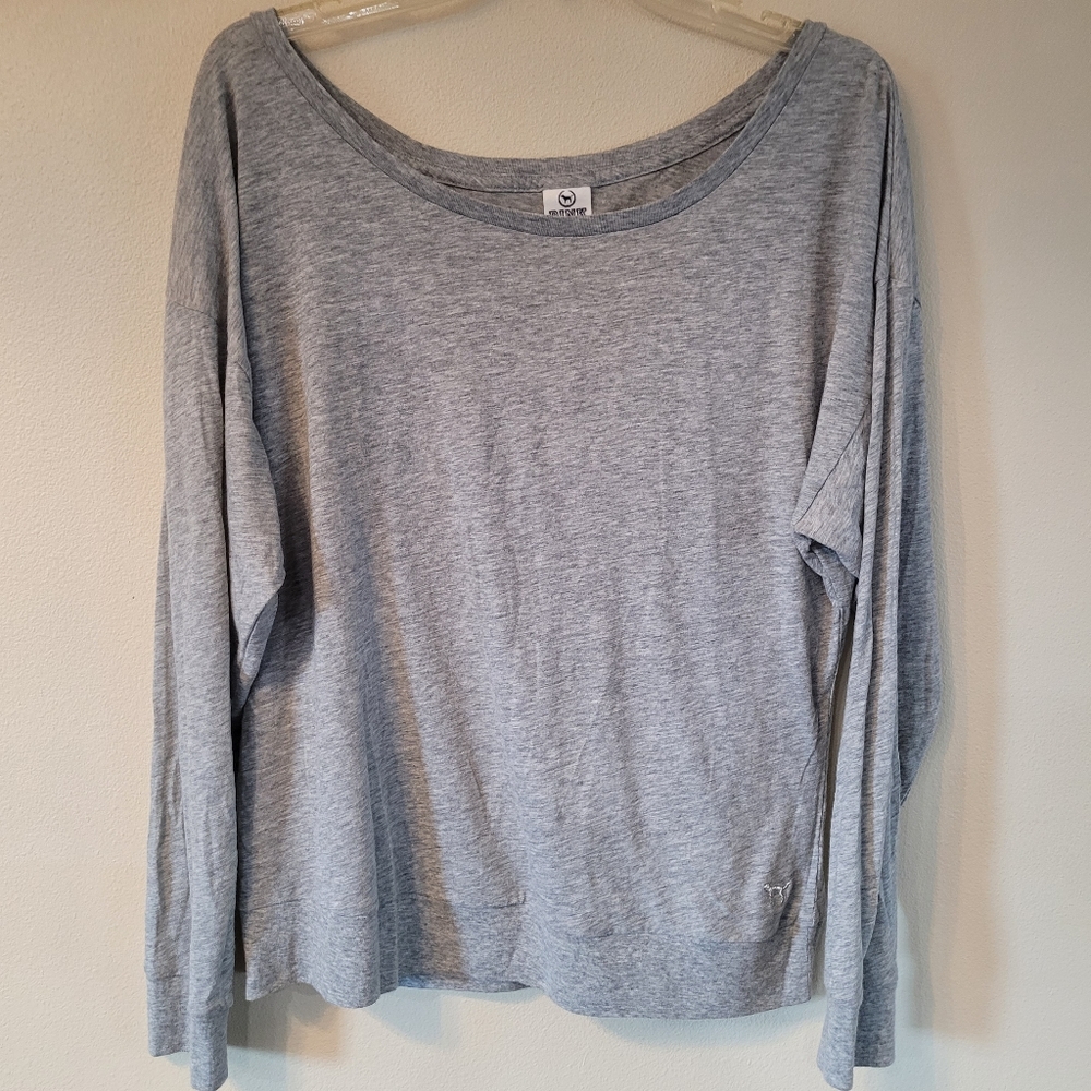 PINK Victoria's Secret Heather Gray Long Sleeve Tee